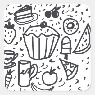 In My Doodle Era Art Fun For Her Square Sticker