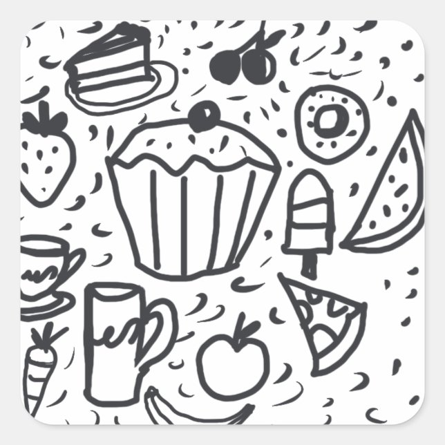 In My Doodle Era Art Fun For Her Square Sticker (Front)