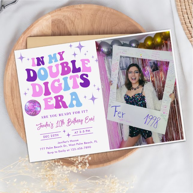In My Double Digits Era Birthday Photo Invitation (Creator Uploaded)