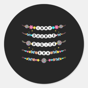 In My Double Digits Era Friendship Bracelets 10th  Classic Round Sticker