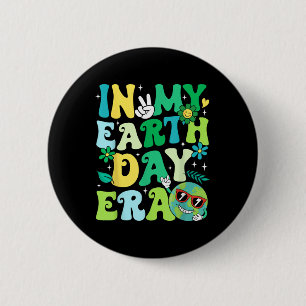 In My Earth Day Groovy Men Women Globe Save The Pl 6 Cm Round Badge
