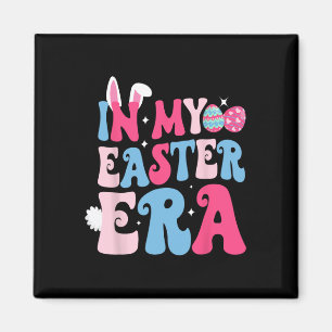 In My Easter Era Retro Groovy Happy Easter Day Bun Magnet