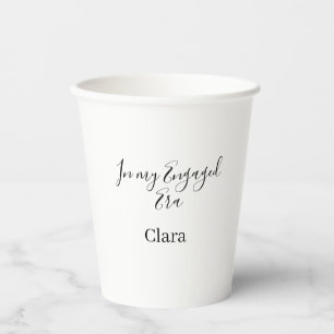 In my engaged era add name date engagement paper cups