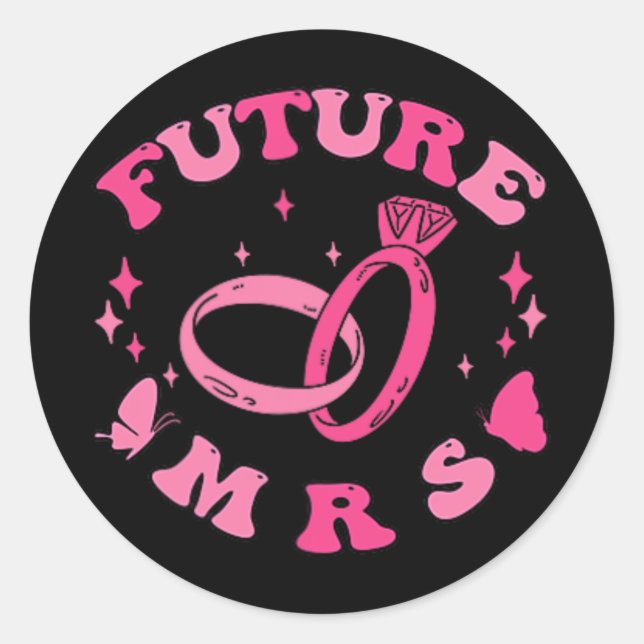 In My Engaged Era Groovy Bride Bachelorette Party  Classic Round Sticker (Front)