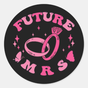 In My Engaged Era Groovy Bride Bachelorette Party  Classic Round Sticker
