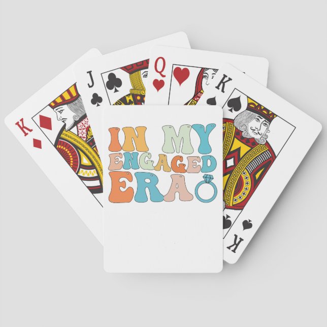 In My Engaged Era Groovy Retro Playing Cards (Back)