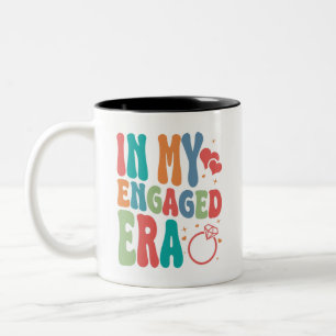 In My Engaged Era Mug, Engagement Gift Two-Tone Coffee Mug