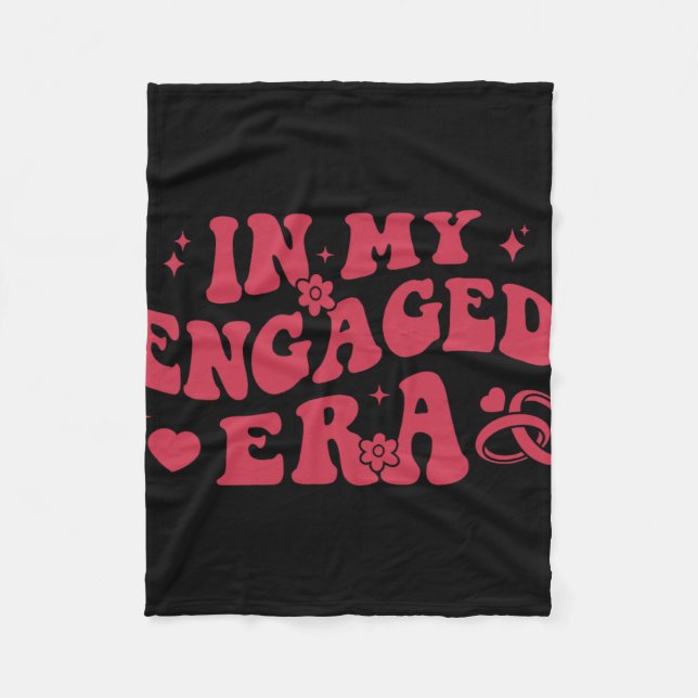In My Engaged Era Retro Bride Bachelorette Party B Fleece Blanket (Front)