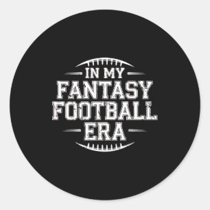 In My Fantasy Football Era Retro Groovy Who Love F Classic Round Sticker