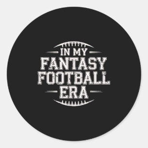 In My Fantasy Football Era Retro Groovy Who Love F Classic Round Sticker