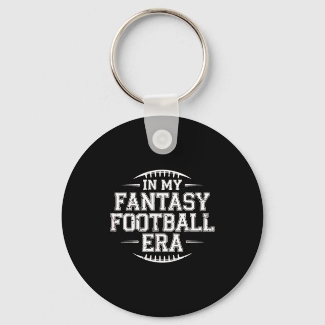 In My Fantasy Football Era Retro Groovy Who Love F Key Ring (Front)