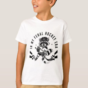 In My Feral Hockey Era Cute Raccoon Hockey T-Shirt