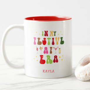 In My Festive AF Era Trendy Holiday Christmas Two-Tone Coffee Mug