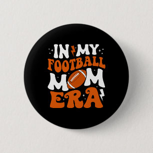 In My Football Mum Era Cute Groovy Football 6 Cm Round Badge
