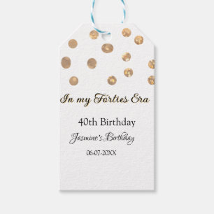 In my Forties era golden dots happy birthday  Gift Tags