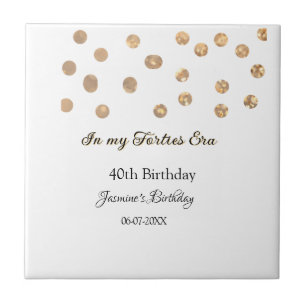In my Forties era golden dots happy birthday  Tile
