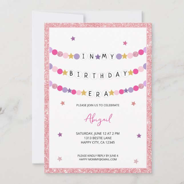 In My Friendship Bracelet Era Birthday Party Invitation (Front)