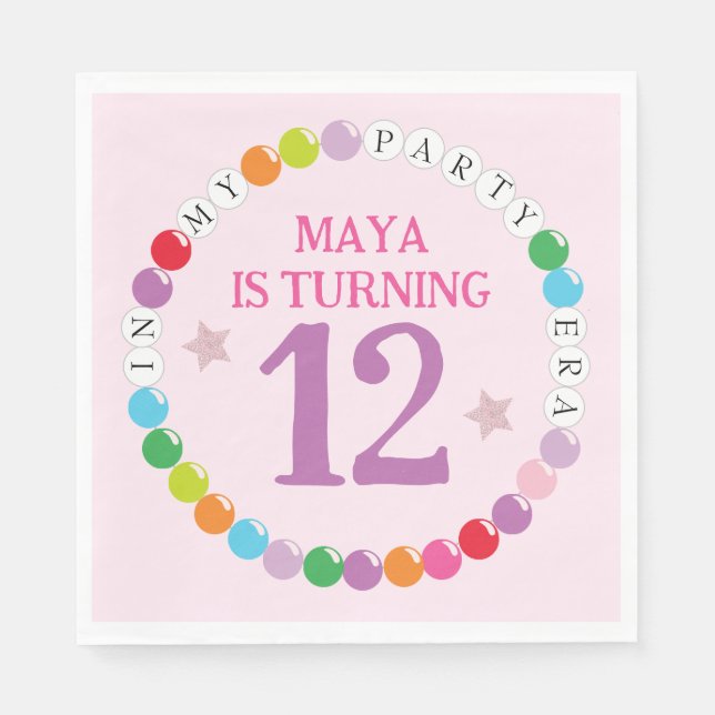 In My Friendship Bracelet Era Birthday Party Napkin (Front)