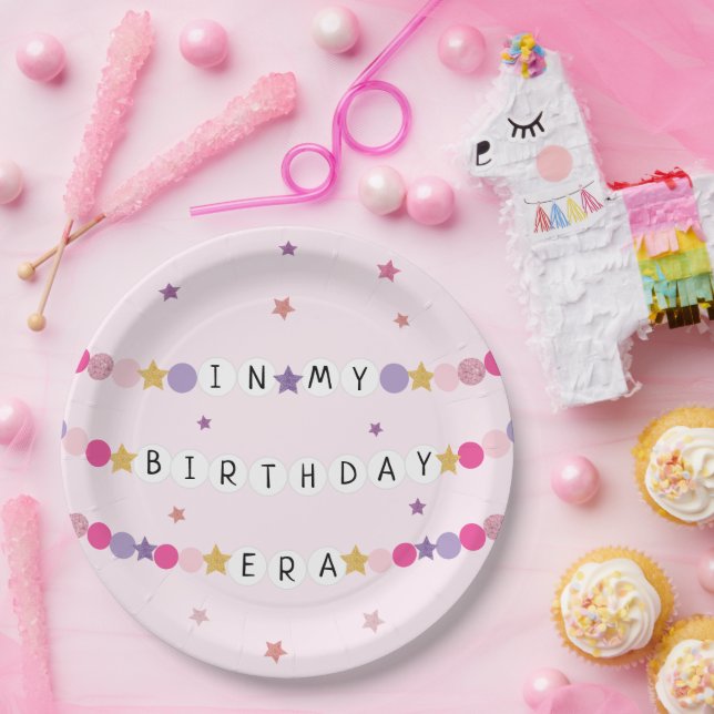 In My Friendship Bracelet Era Birthday Party Paper Plate (Party)