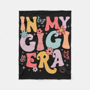 In My Gigi Era Groovy Retro Mothers Day Butterfly Fleece Blanket