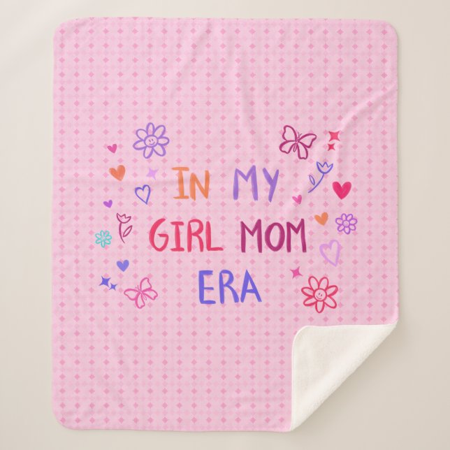  in my girl mom era CRAYON  Sherpa Blanket (Front)