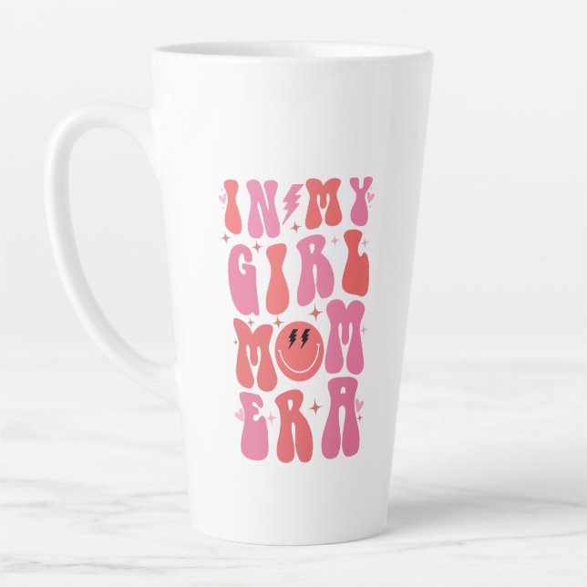 In My Girl Mum Era Retro Groovy Mother's Day  Latte Mug (Left)