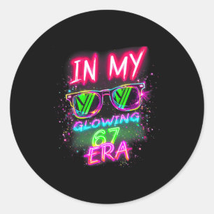 In My Glowing 67 Era Meme 6 7 Six Seven Colorful B Classic Round Sticker