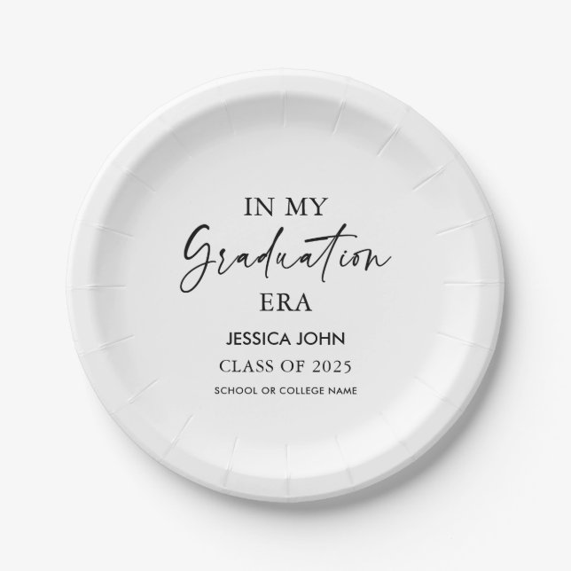 In my graduation era funny Graduation  Paper Plate (Front)