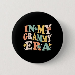 In My Grammy Era Funny Sarcastic Groovy Retro Moth 6 Cm Round Badge