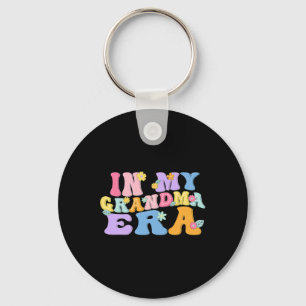 In My Grandma Era Funny Grandma Groovy Retro Mothe Key Ring