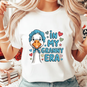 In My Granny Era Cute Goose Vintage Aesthetic Tri-Blend Shirt