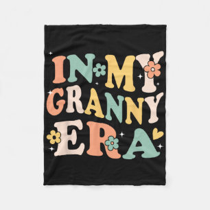 In My Granny Era Funny Sarcastic Groovy Retro Moth Fleece Blanket