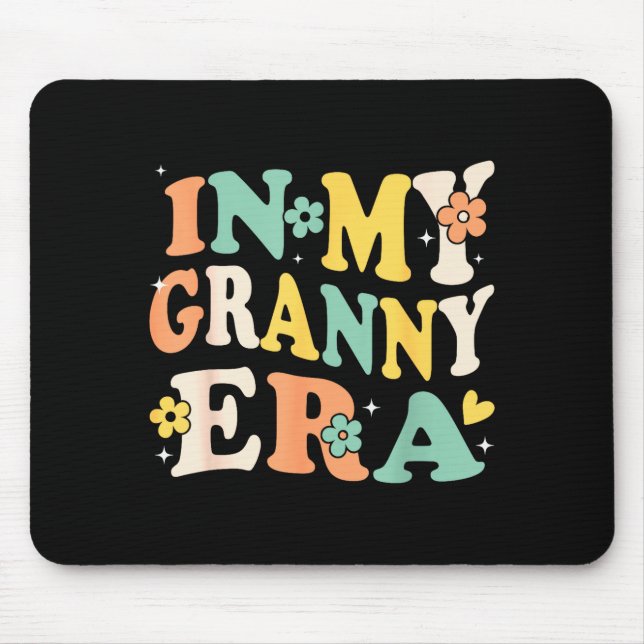 In My Granny Era Funny Sarcastic Groovy Retro Moth Mouse Pad (Front)