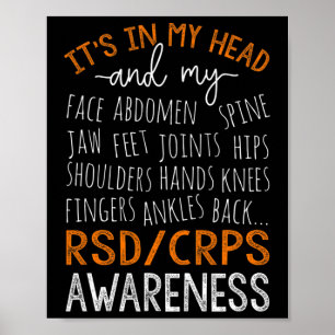 In My Head And My Body Warrior Rsd Crps Awareness  Poster
