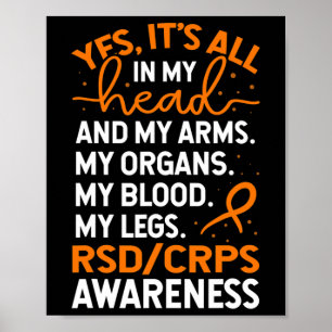 In My Head And My Body Warrior Rsd Crps Awareness Poster