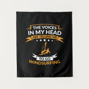 In My Head I Want To Go Windsurfing Tapestry