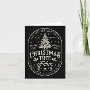 In My Heart Is A Christmas Xmas Tree Farm Vintage Card