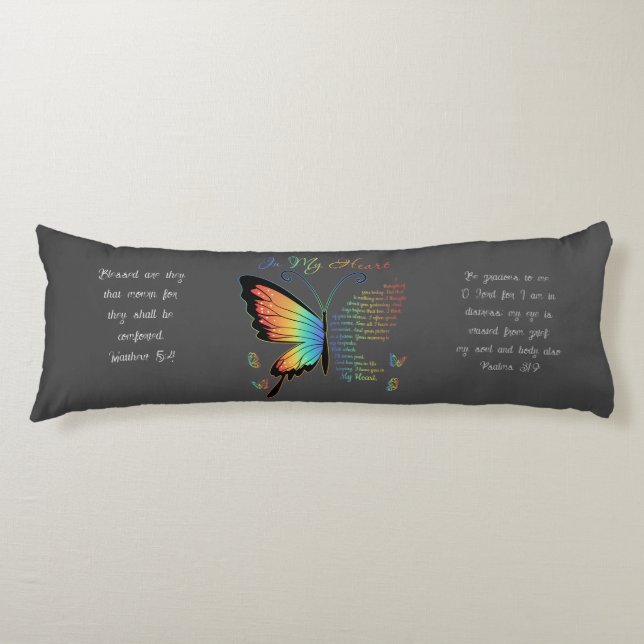 "In my heart" Remembrance body pillow. Cushion (Front)