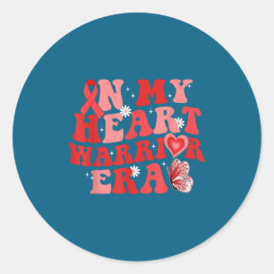 In My Heart Warrior Era Chd Heart Disease Awarenes Classic Round Sticker