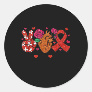 In My Heart Warrior Era Heart Disease Awareness We Classic Round Sticker
