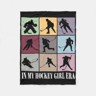 In My Hockey Girl Era Funny Hockey Girl Player Lov Fleece Blanket