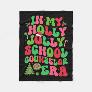 In My Holly Xmas Jolly School Counsellor Era Chris Fleece Blanket