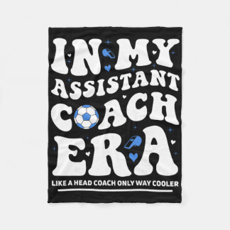 In My Istant Coach Era Groovy Footll Soccer Coachi Fleece Blanket