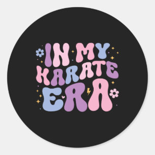 In My Karate Era Groovy Retro Martial Arts Cute Ka Classic Round Sticker