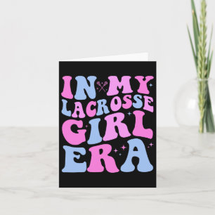 In My Lacrosse Girl Era Groovy Retro Funny 3 Card