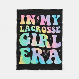 In My Lacrosse Girl Era Groovy Retro Funny  Fleece Blanket