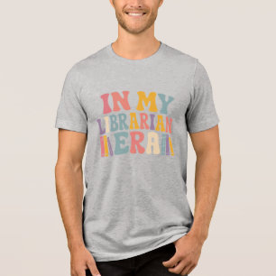 In My Librarian Era Retro Groovy Book Lover Tri-Blend Shirt