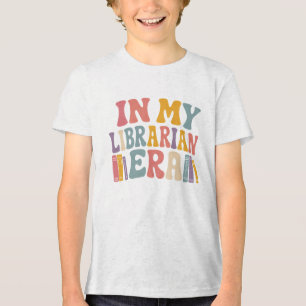 In My Librarian Era Retro Groovy Book Lover Tri-Blend Shirt