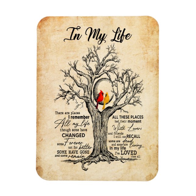 In My Life |I Remember All My Life All These Place Magnet (Vertical)