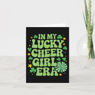In My Lucky Cheer Girl Era Groovy Shamrock St Patr Card